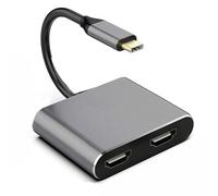 Convertisseur USB HDTV 2/4 ports 4K @ 30 Hz Adaptateur d'affichage externe de type C vers répartiteur d'affichage pour double moniteurs double station d'accueil de type C