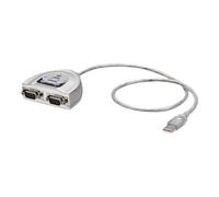 Lindy Convertisseur USB vers 2 RS232 – Câble 0,6 m, Chipset FTDI, Windows/Mac/Linux