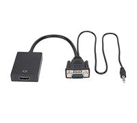 ASHATA Convertisseur VGA vers HDMI Câble Adaptateur HD 1080p HDTV 1920 * 1200 avec Câble Audio pour Ordinateur, Ordinateur Portable, Projecteur