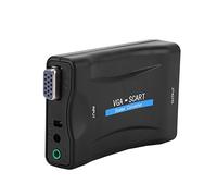 Convertisseur VGA vers Péritel, Adaptateur de Convertisseur Audio Vidéo USB avec Télécommande Adapté aux Téléviseurs avec Interface Péritel
