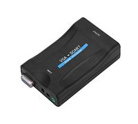 Convertisseur VGA vers Péritel vga vers péritel Adaptateur Audio Vidéo VGA vers Péritel avec Télécommande par Câble VGA pour Entrée de Formats TV Standard NTSC PAL SECAM Conversores de vídeo