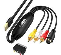 Convertisseur Vhs Numérique,Carte De Capture Vidéo Usb, Enregistreur Detransfert Audio Vidéo Rca Av Vers Usb, Pour Pc, Caméra Dv, Dslr, Dvd, Compatible Avec Windows Et Mac Os.
