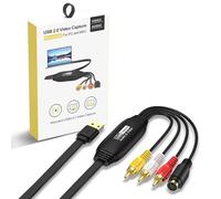Convertisseur VHS vers numérique 1080p, carte de capture vidéo USB, RCA vers USB, convertisseur VHS vers numérique, convertisseur vidéo pour VHS VCR Hi8 Mini DV vers numérique, pour lecteur de