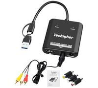 Convertisseur VHS vers numérique et adaptateur RCA vers HDMI, carte de capture vidéo USB pour VCR/DVD/AV/PS2/Wii, convertisseur AV vers HDMI analogique vers sortie d'affichage numérique et HD