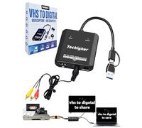 Convertisseur VHS vers numérique et adaptateur RCA vers HDMI, carte de capture vidéo USB pour VCR/DVD/AV/PS2/Wii, convertisseur AV vers HDMI vers sortie d'affichage, adaptateur Wii HDMI, enregistrer