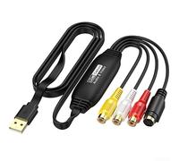 Convertisseur VHS vers numérique USB audio vidéo adaptateur pour magnétoscope pour mini DV Hi8 Retro Gameplay Enregistrement 720P HD (tête femelle AV)