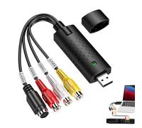 Convertisseur VHS vers Numérique, Video Grabber USB 2.0, Carte de Capture Vidéo Audio Hi8 VHS vers DVD avec Connecteurs RCA/S-Video, Compatible Windows XP/7/8/10 et Mac pour Cassette Vidéo, PC, DVD