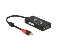 Delock - Convertisseur vidéo - DisplayPort - DVI, HDMI, VGA - noir - Pour la vente au détail Noir G