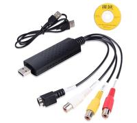 Convertisseur vidéo et Audio USB, USB 2.0 Audio vidéo Appareil Vieux VHS Mini DV, convertisseur VHS vers numérique, Adaptateur Cassette VHS, pour Mac et PC, Compatible Windows 11 10 8 7 XP