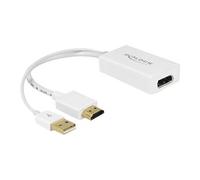 Delock - Convertisseur vidéo - HDMI, DisplayPort - DisplayPort - blanc - Pour la vente au détail Blanc G