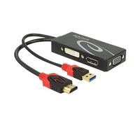 - Convertisseur vidéo - HDMI - DVI, DisplayPort, VGA - noir - Pour la vente au détail