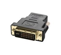 Convertisseur Vidéo HDMI Femelle vers DVI Mâle Bidirectionnel Noir Plaqué Or
