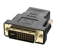 Convertisseur Vidéo HDMI Femelle vers DVI Mâle Bidirectionnel Noir Plaqué Or