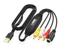 Convertisseur vidéo numérique pour transférer du contenu analogique de VHS VCR vers PC via USB 2.0, prend en charge NTSC et formats en 720P (tête mâle AV)