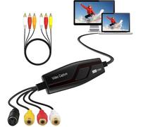 Convertisseur vidéo pour RCA vers USB-Convertisseurs VHS VCR Hi8 Mini DV en numérique-pour PC,TV,Lecteur de Cassette,caméscope(Noir)