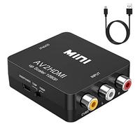 Convertisseur vidéo RCA vers HDMI, AV vers HDMI, 1080P RCA composite CVBS AV vers HDMI Video Audio Converter Adaptateur compatible PAL/NTSC avec câble USB pour PC portable Xbox PS4 PS3 TV STB VHS VCR