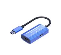 Convertisseur vidéo USB C vers C, adaptateur d'affichage 4K @ 60Hz avec PD100W pour commutateur d'ordinateur portable vers moniteur de lunettes XREAL/VITURE One/RayNeo AR-Bleu
