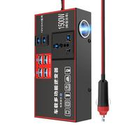 Convertisseur Voiture Prise Secteur - Prise -Cigare 220V | Adaptateur Automobile 1500W Ports Multiples USB Chargeur pour Station de Travail Camion Voyage Bateau