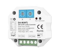 Convertisseur WIFI RF à DALI, Master 6 en 1 pour bande LED Mono Couleur CCT RGB RGBW RGB+CCT, App Tuya Smart Life, 2mA@24VDC, 1 Adresse, Unicast Groupe Broadcast, Compact Boîte Intégré