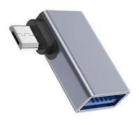 Convertisseurs USB A vers micro USB OTG à angle droit pour économiser de l'espace - Chargement direct et contrôle des périphériques sur smartphones tablettes - Deux ports USB OTG avec alimentation