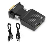 Convertisseurs vidéo 1080p HDTV vers VGA 3,5 mm son femelle vers mâle pour ordinateur portable, moniteurs, projecteurs, adaptateur VGA HDTV