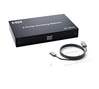 Convertisseurs vidéo Station d'accueil 4 Ports, répartiteur d'extension d'écran d'ordinateur for émetteur réseau HDMI 1 entrée 4 Sorties, écran d'affichage divisé 1 x 4