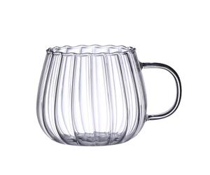 Convex Glass Mug - Jumbo Drinkware Cup, 2.95*2.36*3.15 inches Cold Hot Beverage Glass, Milk Powder Container for Coffee Latte, Soy Milk Mug | Transparent Beverage Serveware, Sturdy Reusable Glasses