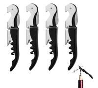 Convient Aux Sommeliers, Serveurs Et Barmans,Lot De 4 Limonadier Professionnel,3 En 1 Tire Bouchon Sommelier,Convient Aux Bouteilles De Bière Et De Vin Ouvre Bouteille,Noir