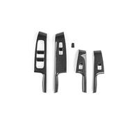 Convient for KIA Soul 2020-2025 LHD, cache bouton de lève-vitre rouge, garniture de panneau d'accoudoir de porte, moulures intérieures(Carbon Fiber)