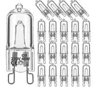 Convient pour 20 lampes halogènes G9, 40 W, lampes halogènes transparentes, à intensité variable, blanc chaud 2800 K pour Kron