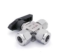 Convient pour 3/4/6/8/10/12-20 mm, 1/8", 1/4", 3/8", 1/2", robinet à boisseau sphérique de compression à port L, robinet à boisseau sphérique de compression 304 en acier inoxydable 915 PSI (taille