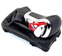 Convient pour A&UDI A6 A7 A3 A4 A5 A6 C6 Q5 2009 2010 2011 2012 2014 4G1 713 139 R Pommeau de levier de vitesse en cuir chromé (couleur : ligne rouge gris)(Noir)