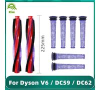 Convient pour Dyson V6 Animal Fluff/DC59/DC62/SV03/SV073 rouleau 185mm 225mm barre de brosse principale pré-filtre pièce de rechange Ensemble de 3 18,5 cm