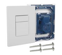 Convient pour Grohe Skate Cosmopolitan - Plaque de couverture (197 x 156 mm, économie d'eau, pour 2 quantités et démarrage et arrêt, surface durable) (blanc)