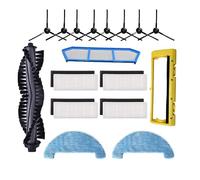 / Convient pour Ilife A4 A4S A40 Pièces Aspirateur Filtre HEPA Filtre Primaire Brosse Latérale Couvercle de Brosse Rouleau Balai Chiffon (Color : Black)