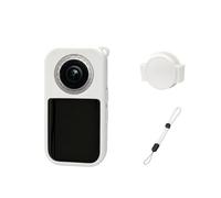 Convient pour Insta360 X6 Étui de Protection en Silicone et Cache-Objectif | Housse antichoc pour Appareil Photo avec Capuchon d'objectif et Dragonne