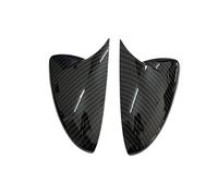 Convient pour Kia Fit For Ceed Fit For Xceed 2019-2023 Car Styling Door Side Wing Rétroviseur Cover Sticker Trim Cap With Horn Accessories (Noir brillant) (motif carbone)