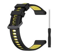Convient pour la montre Garmin Forerunner 965, bracelet en silicone bicolore pour bracelet de sport instinct, noir et jaune, 22 mm
