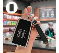 Convient pour le couvercle de la e voiture avec porte-clés - Adapté pour Renault Captur, Koleos, Kadjar, Arkana, Mégane, Dacia Duster, Sandero, Stepway et Smart Remote Key Fob - Protection premiu