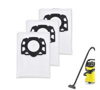 Convient pour les aspirateurs Kärcher WD4 WD5 WD6 MV4 MV5 MV6, compatible avec Kärcher 2.863-006.0 Sacs filtrants non tissés,10/15 pièces, sacs d'aspirateur, compatibles avec les accessoires Kärcher