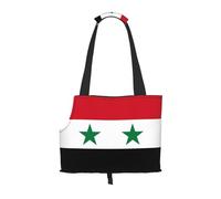 Convient pour les petits chiens et chats, drapeau de la République arabe syrienne, sac à bandoulière portable imprimé pour animal de compagnie, shopping et voyage, sac à double usage