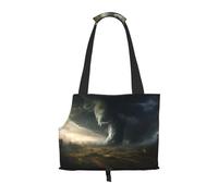 Convient pour les petits chiens et chats, grand sac à bandoulière portable imprimé tornade pour animaux de compagnie, shopping et voyage, sac à double usage