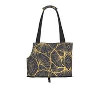 Convient pour les petits chiens et chats, sac de courses et de voyage, sac à bandoulière portable imprimé feuille d'or pour animal de compagnie,
