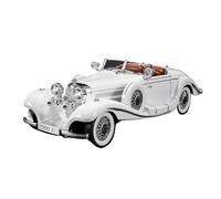 Convient pour Mercedes-Benz 500K 1936 Vintage Classic Car 1:18 Die-Cast Alloy Sound and Light Model Collectible Home Decor(White)