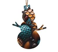 Convient pour mur de Noël, porte et fenêtre, arbre de Noël, motif écailles de poisson, bonhomme de neige, 6 décorations de Noël en bois bonhomme de neige