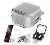 Convient pour Sam-Sung Galaxy Buds 4/4Pro Coque de protection, étui transparent pour écouteurs avec support, coque souple en polycarbonate, protection tout compris (gris)