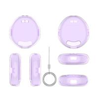 Convient pour Tamagotchi Uni Game Console Couverture de protection, couverture de protection transparente avec lanyard, protection complète anti-gratch,anti-poussière et anti-choc (Violet Transparent)
