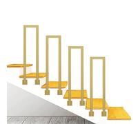 Convient pour une paroi latérale de main courante de transition à 1 marche, rampe d'escalier en fer forgé doré, main courante de sécurité en forme de U avec kit d'installation pour marches extérieures