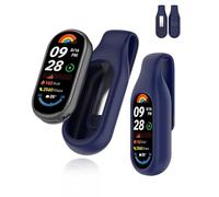 Convient pour Xiaomi Smart Band 9/Band 10/Band 8, coque de protection en silicone, design à clip portable, s'adapte confortablement sans tomber, trous précis, anti-chute et anti-rayures, lavable, bleu