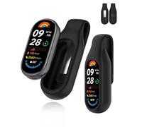 Convient pour Xiaomi Smart Band 9/Band 10/Band 8, coque de protection en silicone, design à clip portable, s'adapte confortablement sans tomber, trous précis, anti-chute et anti-rayures, lavable, noir
